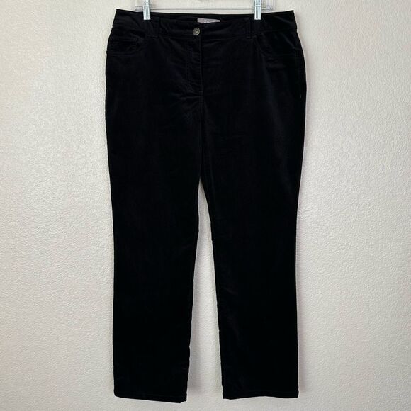 Chico's Velvet Black Fly-Front Jeggings, Size 12 - Picture 1 of 11